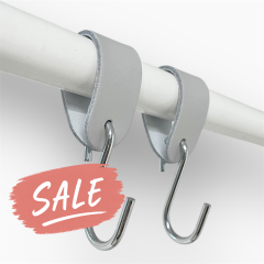 Leren S-haak hangers - Zilver| set van 2