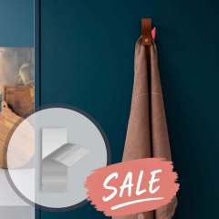 Leren magneet-lus - recht | met plakstrip