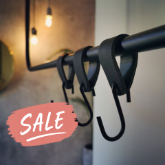 Leren S-haak hangers - Zwart | set van 2