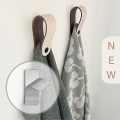 Leren magneet-lus - rond | met plakstrip