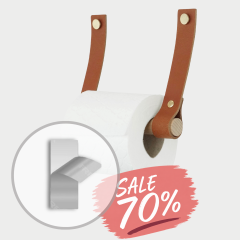 Leren toiletrolhouder | met plakstrip