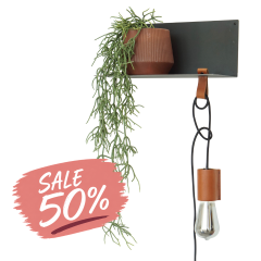 Stalen plankje 35cm + lamp