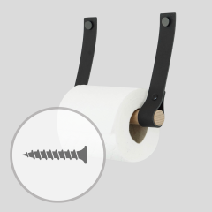 Leren toiletrolhouder | met schroef