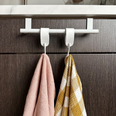 Handdoekstang over keukenkastdeur - Wit | incl. 2x S-haak hangers