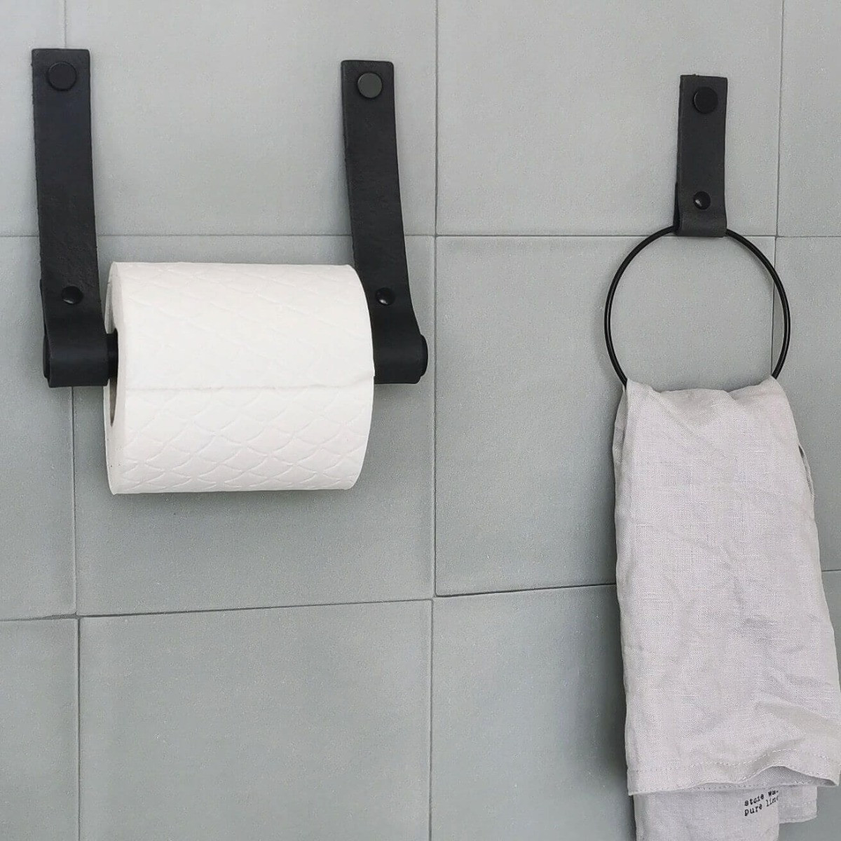 Trendy leren toiletrolhouder | Handles and