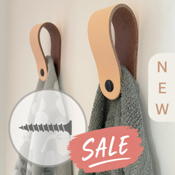 Leren magneet-lus - met schroef - Kleur Peach 