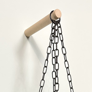 Leren plantenhanger wandstick