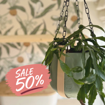 Leren plantenhanger / Cognac