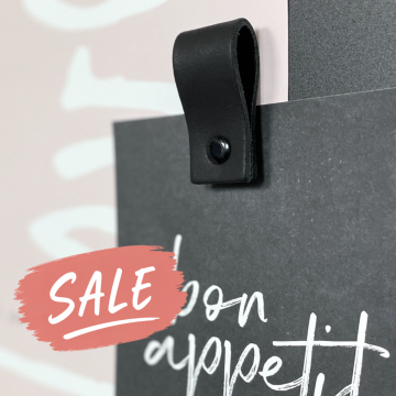 Leren magneetbord-lus Zwart