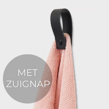 Leren magneet-lus met zuignap / Zwart