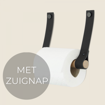 Leren toiletrolhouder | met zuignap