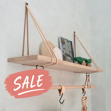 Plankje Split-roe / Peach + S-haak hanger maat S