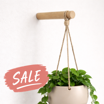 Plantenhanger wandstick - Walnoot en Beuken 