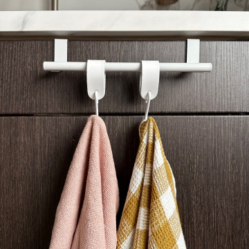 VALI wit 23cm - met Leren S-haak hangers - keuken