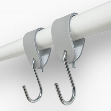 Leren S-haak hangers - S-haakjes Zwart 